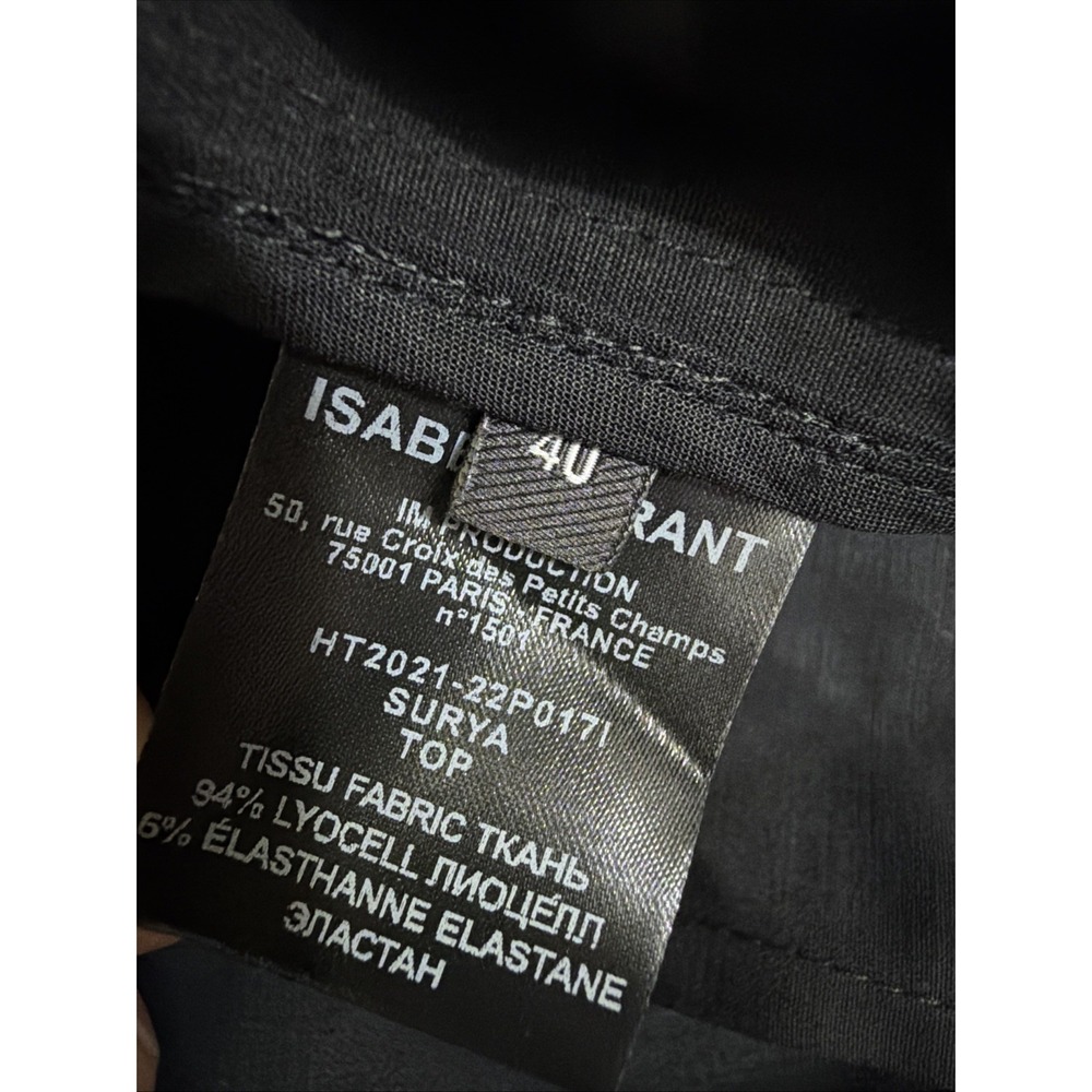 ISABEL MARANT Surya blouse in black EUC MSRP $805 EU 40 or L - Picture 8 of 9